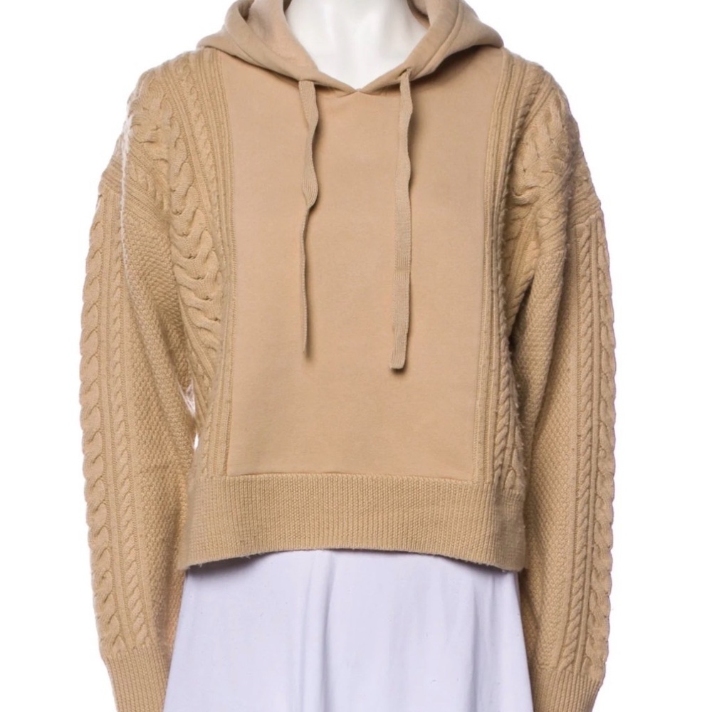 La Ligne Beige Knit Hoodie